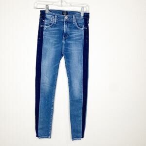 Citizens of Humanity rocket crop high rise skinny tuxedo strip jeans size 25